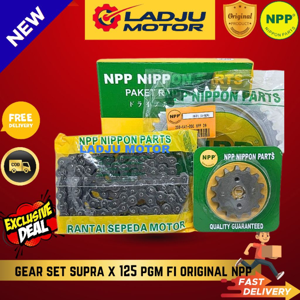 GEAR GER SET SUPRA X 125 PGM FI ORIGINAL NPP PREMIUM