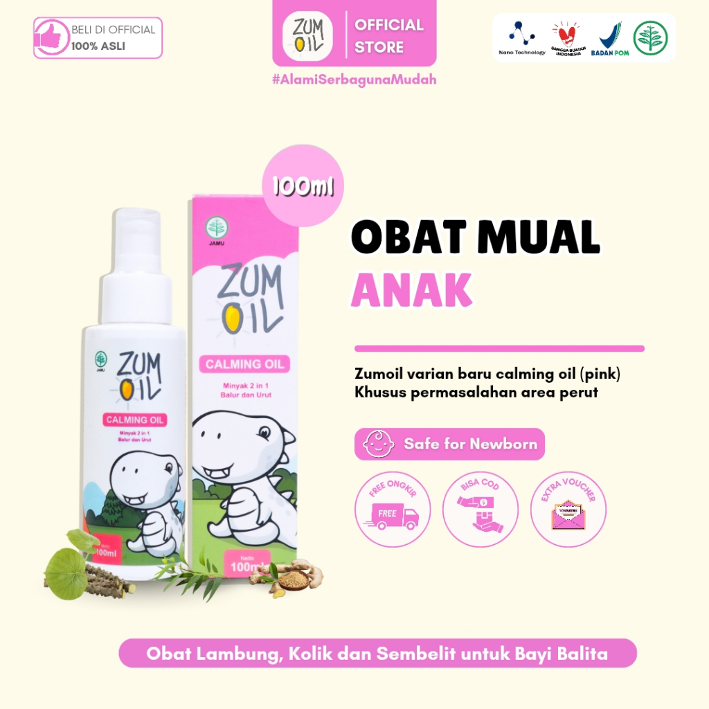 Zumoil Calming Oil (Pink) - Obat Lambung, Kolik dan Sembelit untuk Bayi Balita | Solusi berbagai mas