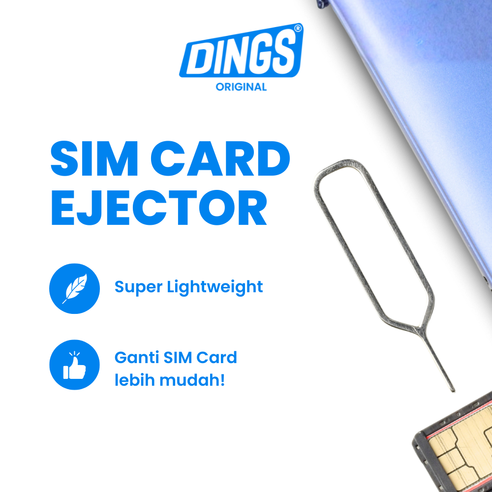 DINGS ORIGINAL Jarum Sim Card Ejector Tusuk Sim Handphone Pelindung Sim Card