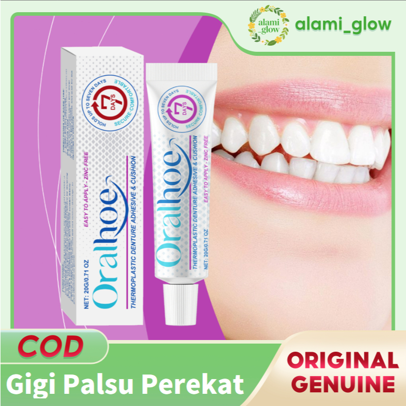 Beli 2 Gratis 1 Oralhoe gigi palsu perekat tetap 20g Termoplastik gigi palsu perekat gigi palsu teta