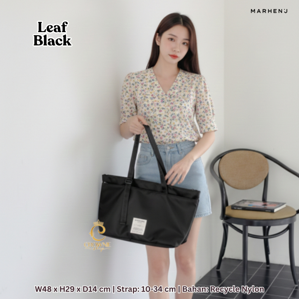 Tas wanita korea tote besar nylon LEAF BAG