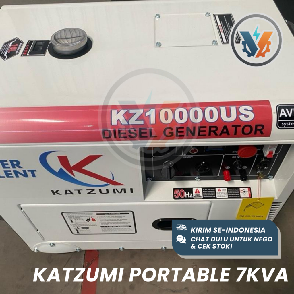 Genset Portable | KATZUMI KZ10000US - 7 KVA 5000W | Silent Diesel - 1/3 Phase