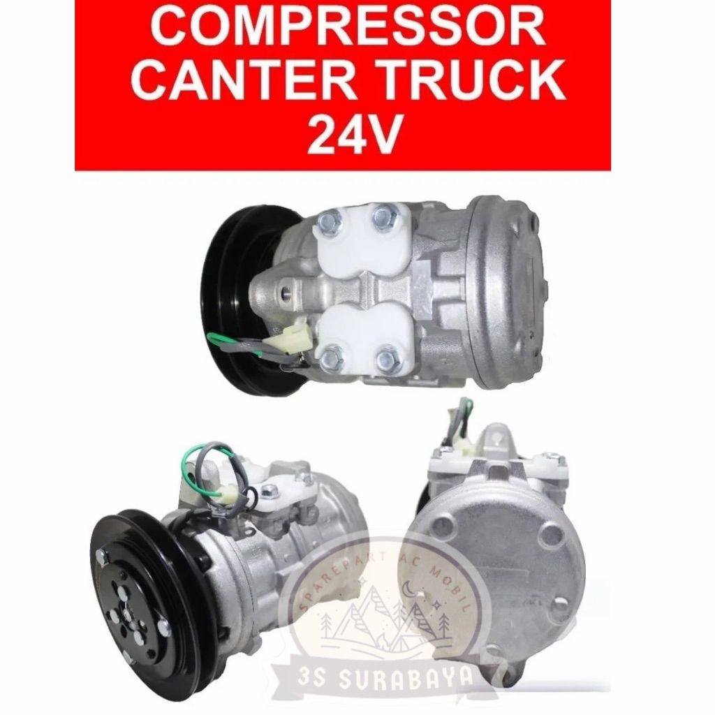 Kompresor Canter Truck 24 Volt Kupingan Ac mobil Teuck Truk Compressor (Baru/New)