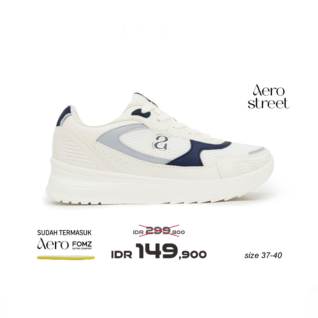 Aerostreet Oryn Sneakers Wanita Natural/Maroon/Natural Sepatu Cewek Women Casual Sporty Ringan Empuk
