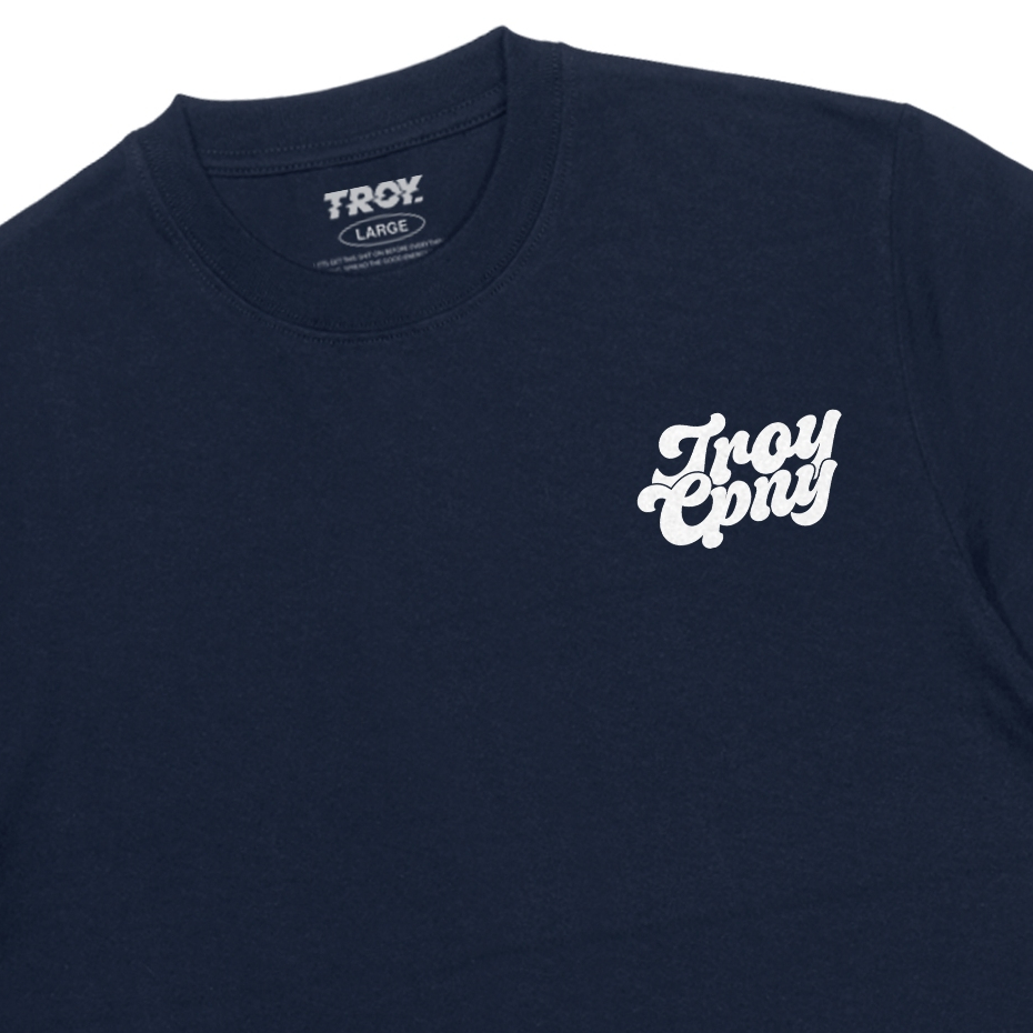 Troy Company T-shirt Navy Blue Good Life - Kaos Lengan Pendek Kaos Biru Navy MTD 3476