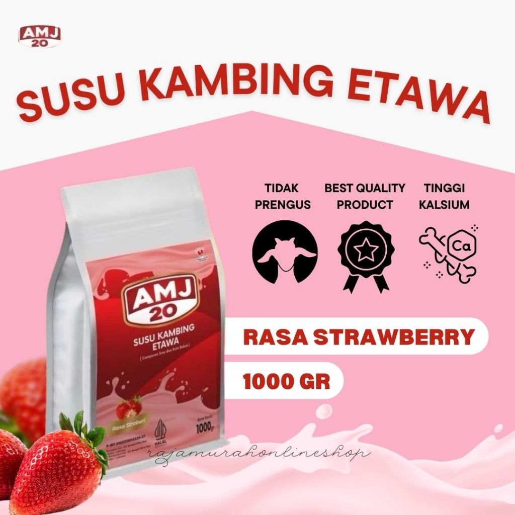 Susu Amj Rasa STRAWBERRY Susu Kambing Etawa Murni Kemasan 1 Kg