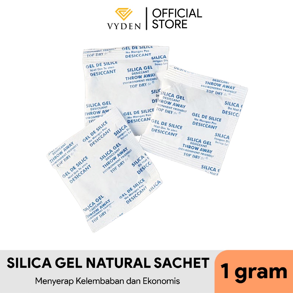 Silica Gel Natural Sachet 1 gram 500 gram Silika Gel Pengering Pengawet Alami Pakaian Kamera Tas Mew
