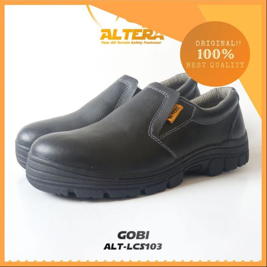 Sepatu Safety Altera Gobi ALT-LCS 103 Original - Safety Shoes Pria Slip On Tanpa Tali Premium