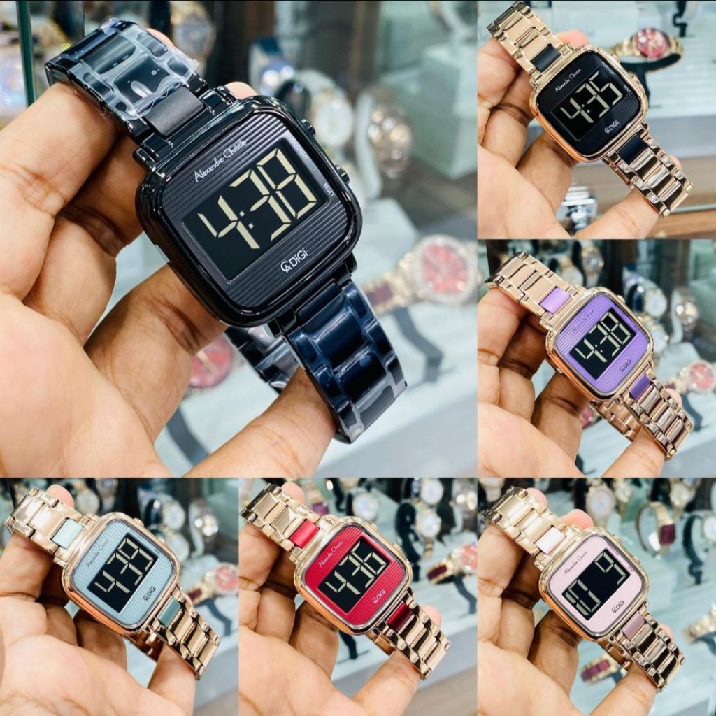 JAM TANGAN WANITA ALEXANDRE CHRISTIE AC 9402 AC9402 ROSEGOLD DIGITAL ORIGINAL -ROSEGOLD PURPLE
