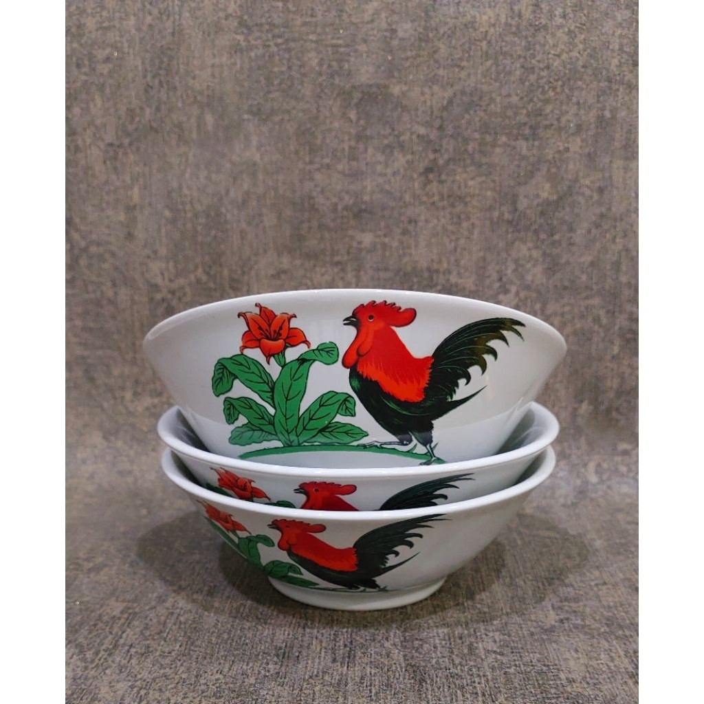 Mangkok Bakso Keramik Cap Ayam Jago 6,5inchi Lucky