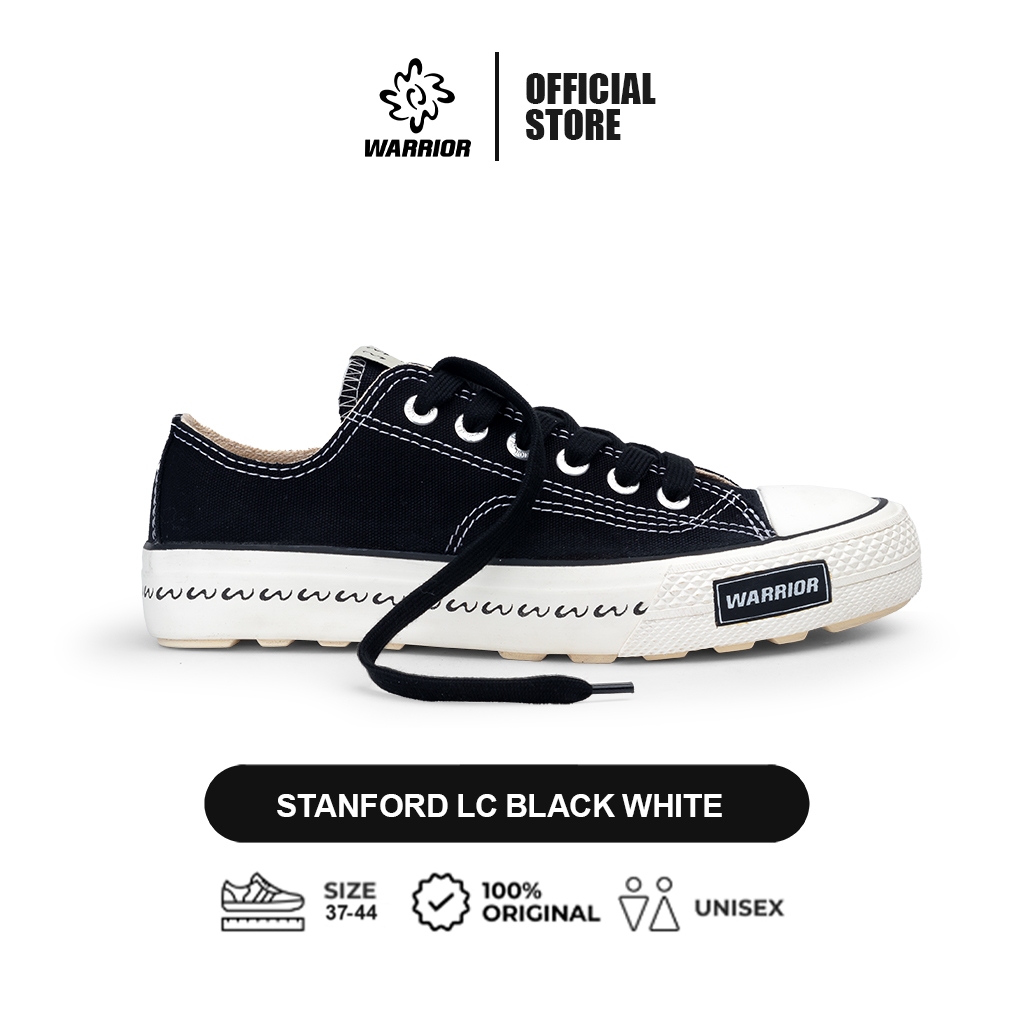 Warrior Stanford LC - Sepatu Warrior Canvas Hitam / Putih