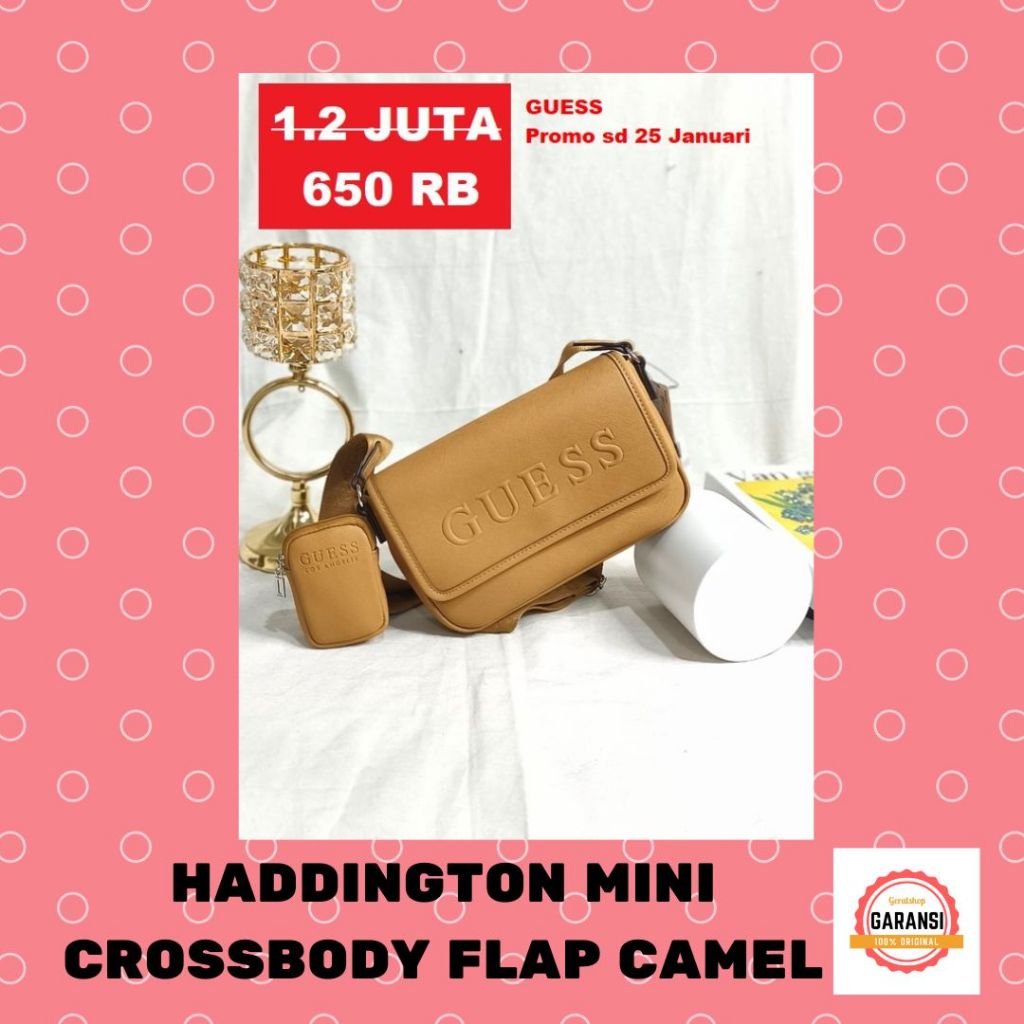 Tas selempang bahu Guess wanita sale sling bag seri HADDINGTON MINI 100% ORI