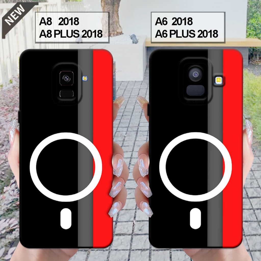 Case Samsung  A6 2018 | A6 PLUS 2018 - Samsung A8 2018 | A8 PLUS 2018 _Silikon casing hitam bening