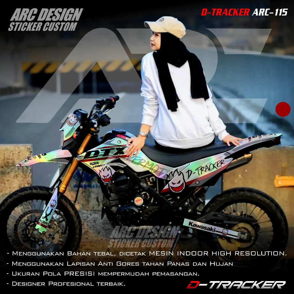 (PROMO COD) TERBARU Decal Sticker HOLOGRAM Motor Cross Dtracker 150 New Full body - Dekal Stiker Sko