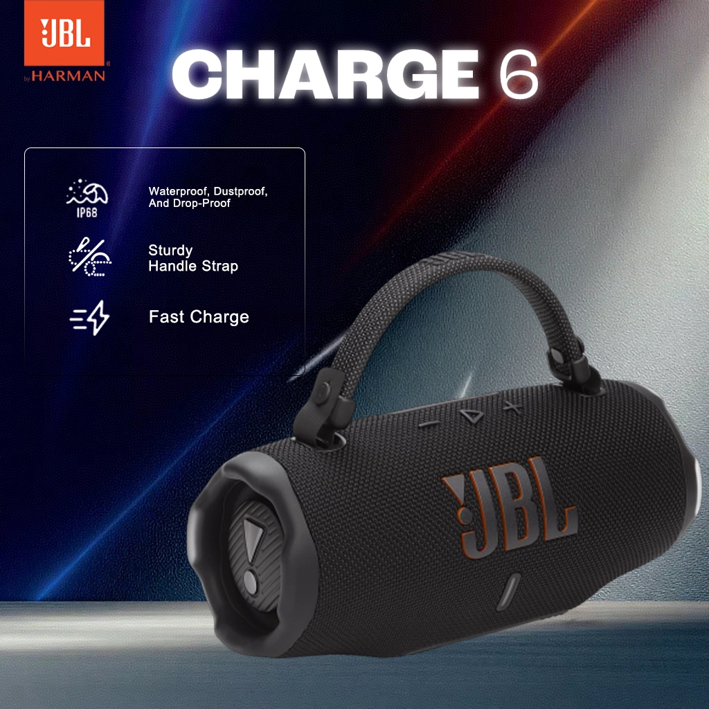 100% Original JBL Charge 6 Portable Bluetooth Speaker Portabel Tahan Air Dan Tahan Jatuh Dengan With