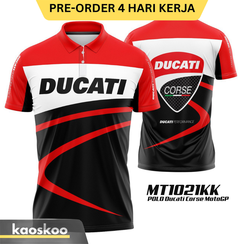 Kaos Polo Pria MotoGP Ducati Corse MT1021KK