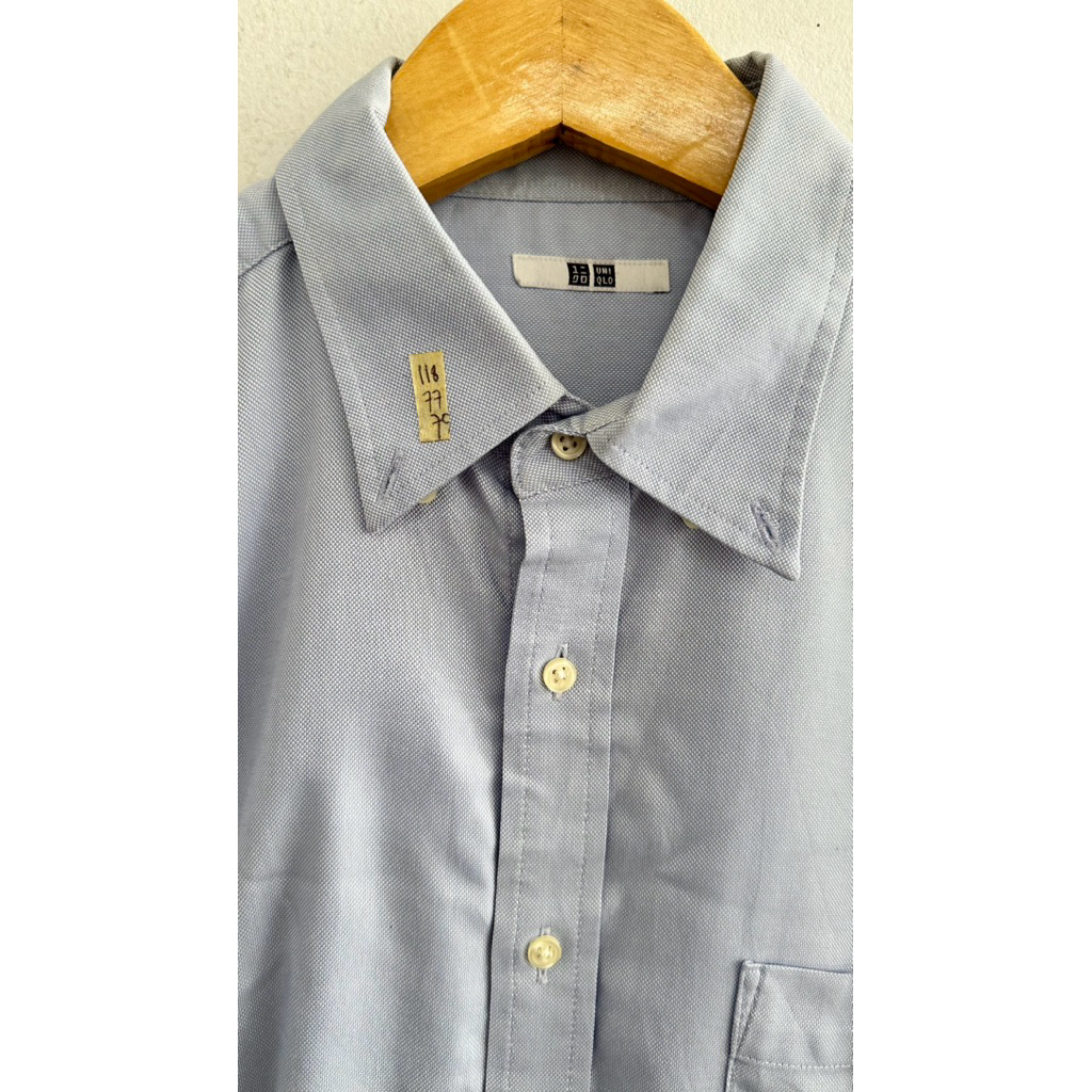 KEMEJA UNIQLO XXL LD 118 BIRU MUDA