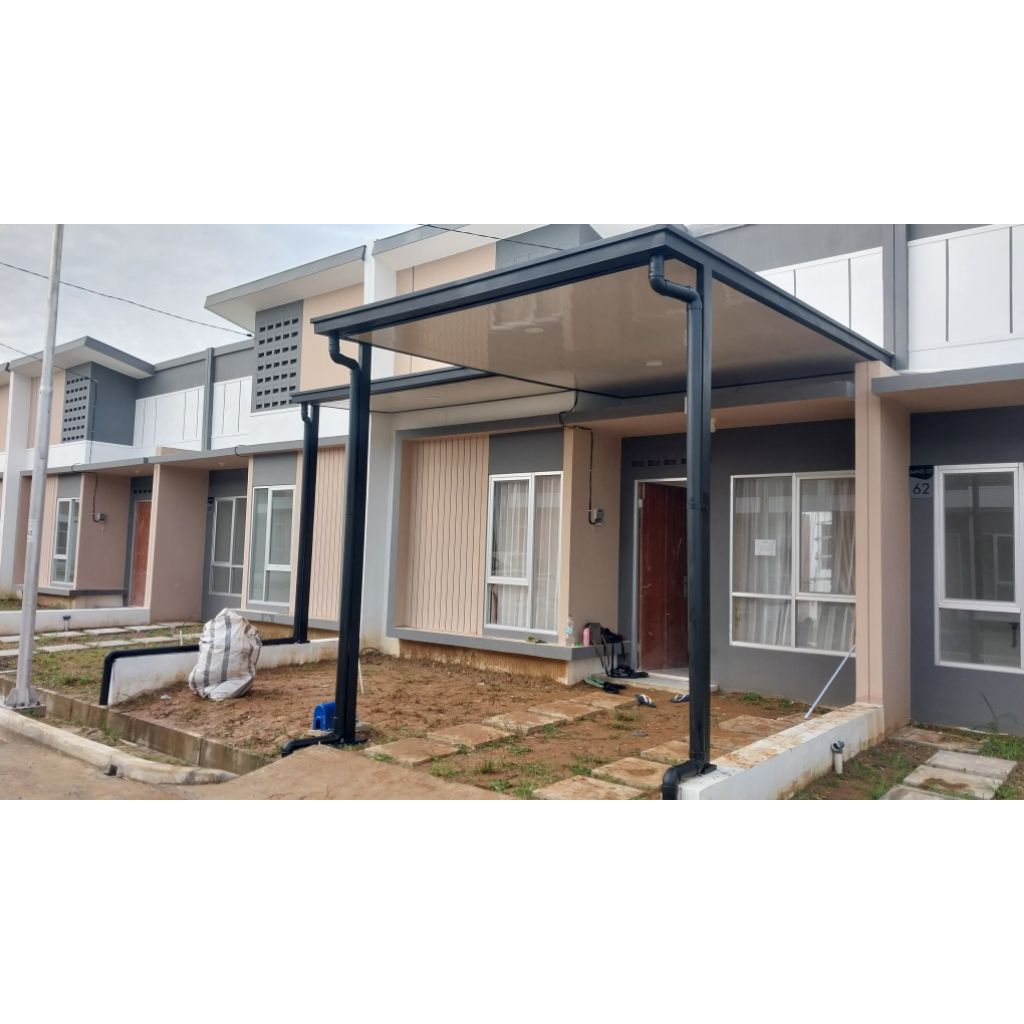 kanopi alderon RS dan plafon PVC model cordoba rangka besi holow galvanis