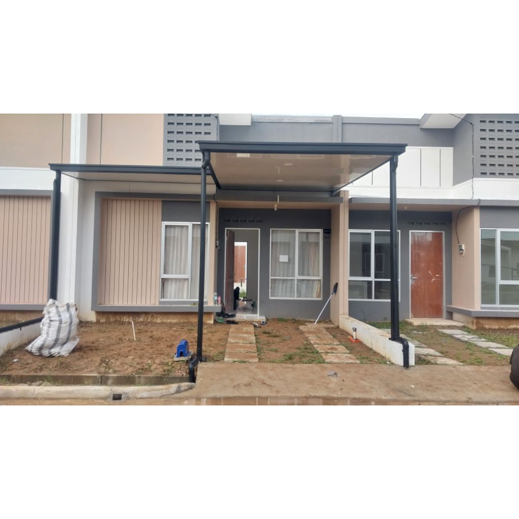kanopi alderon RS dan plafon PVC model cordoba rangka besi holow galvanis