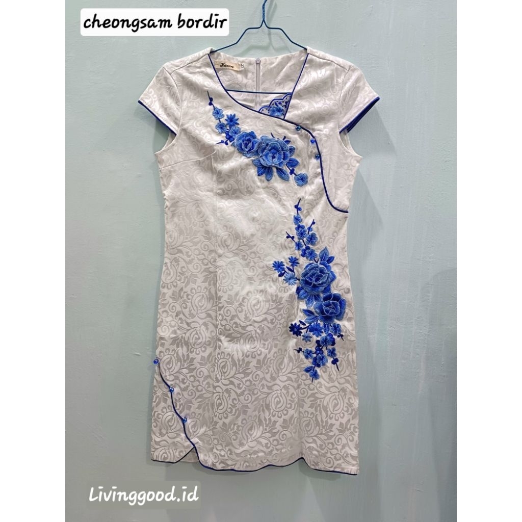 Cheongsam wanita / chongsam imlek wanita / dress imlek bordir bunga / dress sincia wanita / woman ch