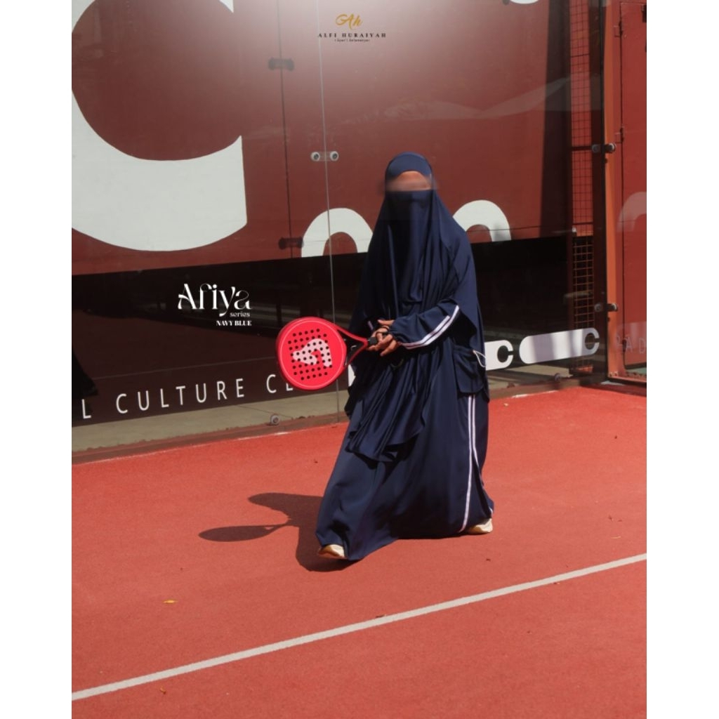 Gamis Afiya (Navy Blue) by Alfi Huraiyah