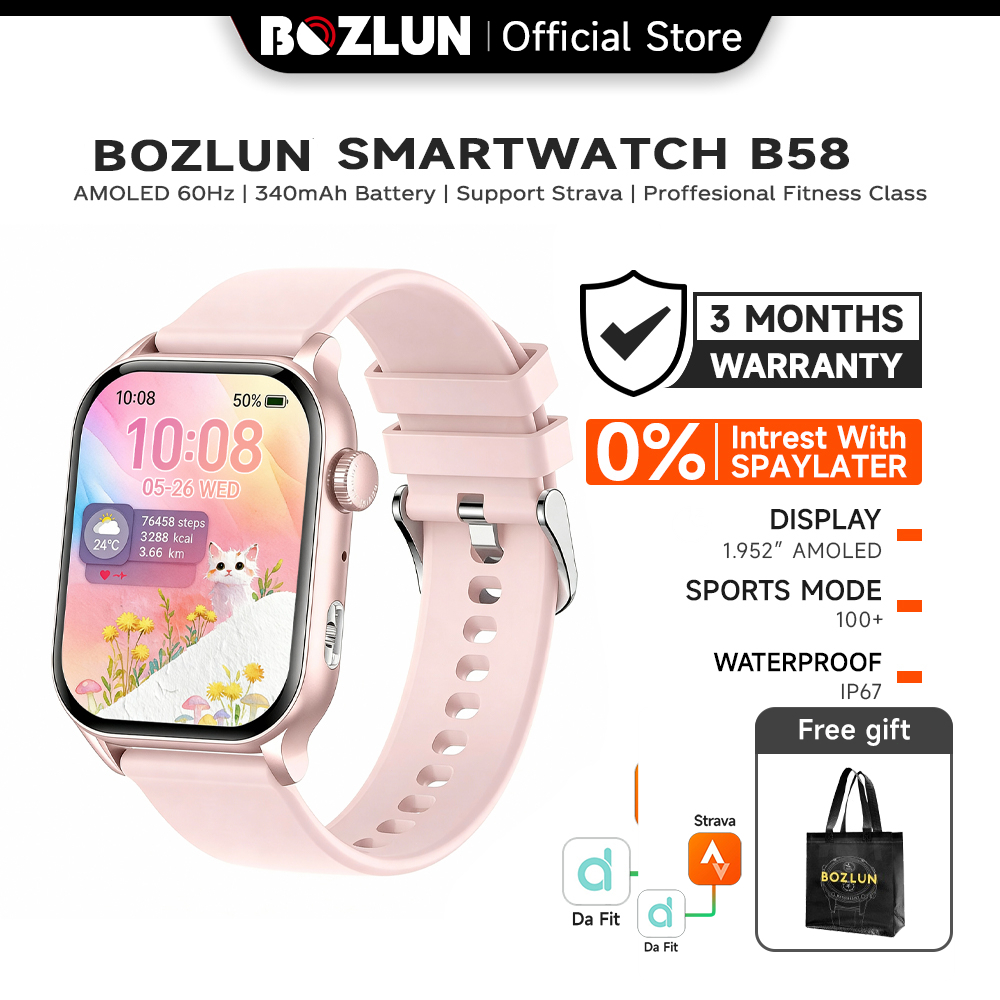 BOZLUN B58 Smartwatch AMOLED 1.93"60Hz IP68 Tahan Air Jam Tangan Wanita Smart Watch Panggilan Blueto