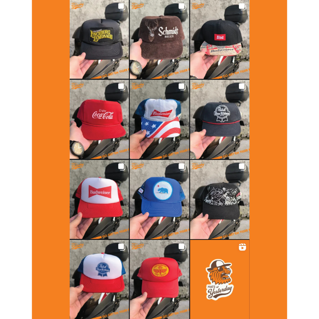 Topi ropehat trucker minuman vintage curated by Hats of Yesterday