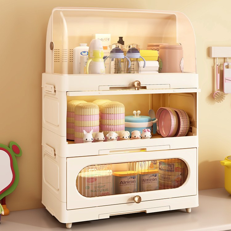 ORG Rak Piring Tertutup Minimalis Rak Piring Tertutup Besar Rak Piring Susun Dilipat Anti Karat