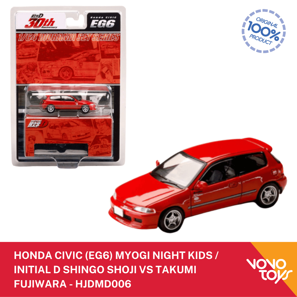 Hobby Japan 1/64 Honda Civic (EG6) Myogi Night Kids / Initial D Shingo Shoji VS Takumi Fujiwara - HJ