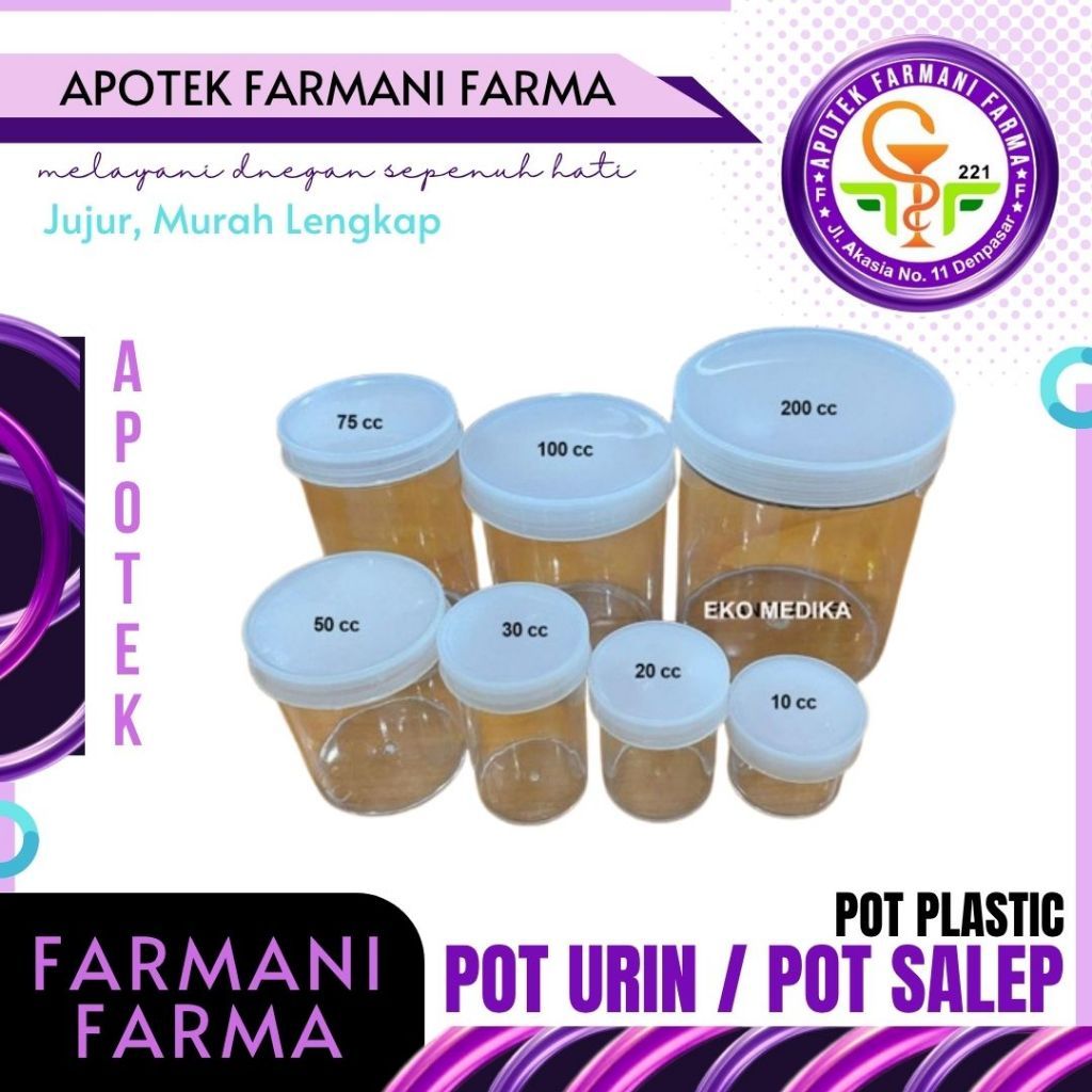 POT PLASTIK / POT SALEP / 10 CC / 15 CC / 20 CC /30 CC / POT URIN / TEMPAT SALEP / POT FARMASI / ALA