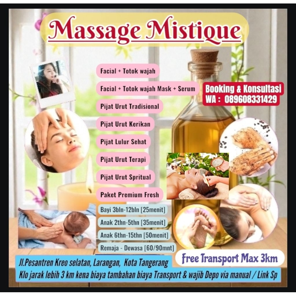 Pijat Urut Panggilan , Massage (Home Service)Massage Bayi & Anak-Anak, dewasa wanita.