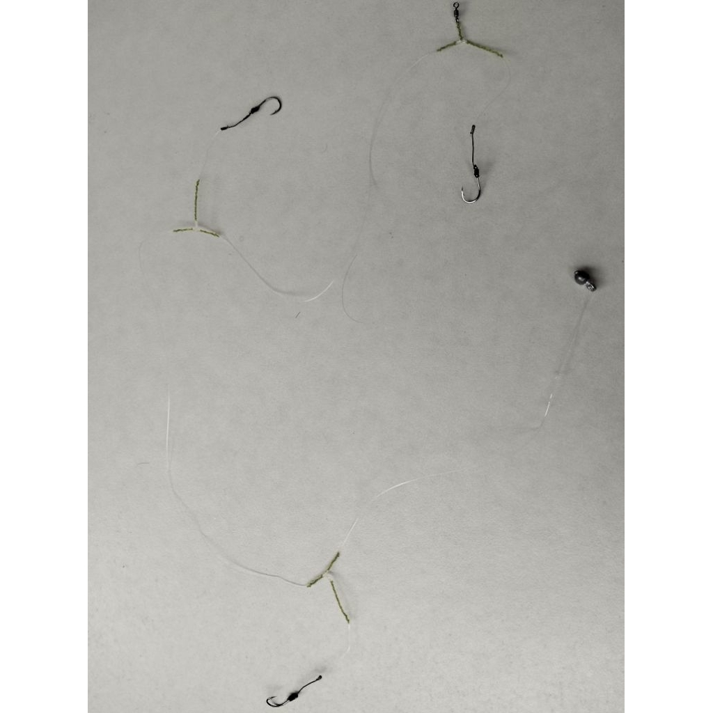 rangkaian cabang, 2 warna, 3 mata kail neklin,  bawal.