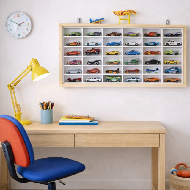 Rak hot Wheels AnakI Tempat mobil diecast I Rak mobil-mobilanI Rak Hot Wheels Kayu | Rak Diecast Mob