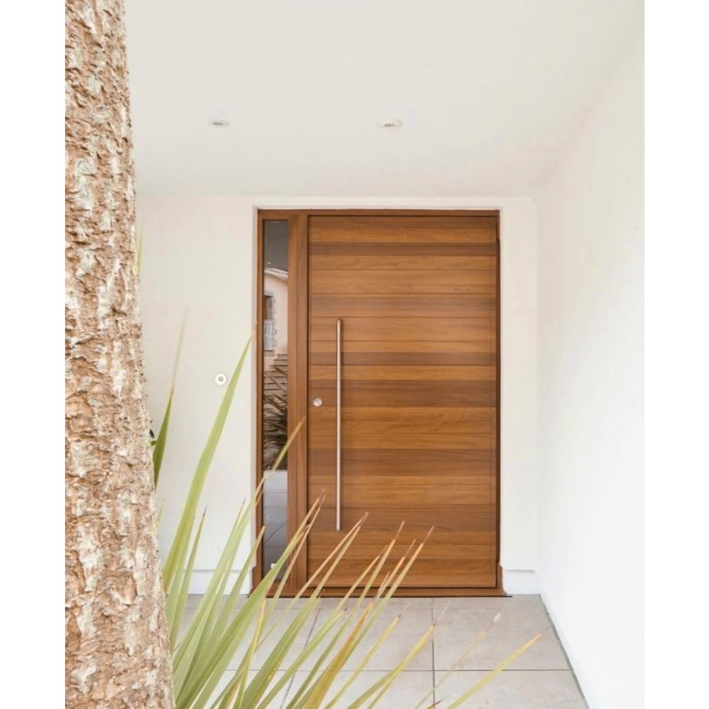 Daun pintu kayu jati + kusen model minimalis tanpa kaca bahan kayu jati Perhutani Blora