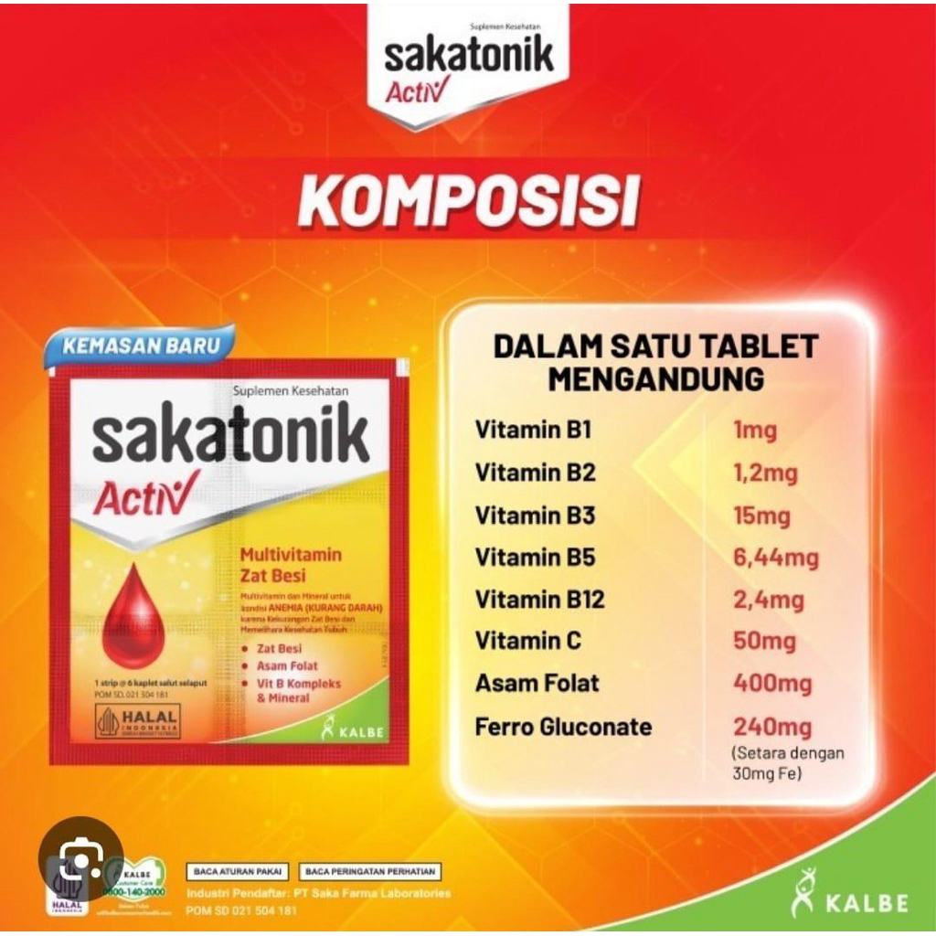 Sakatonik Activ Tablet - Multivitamin Zat Besi