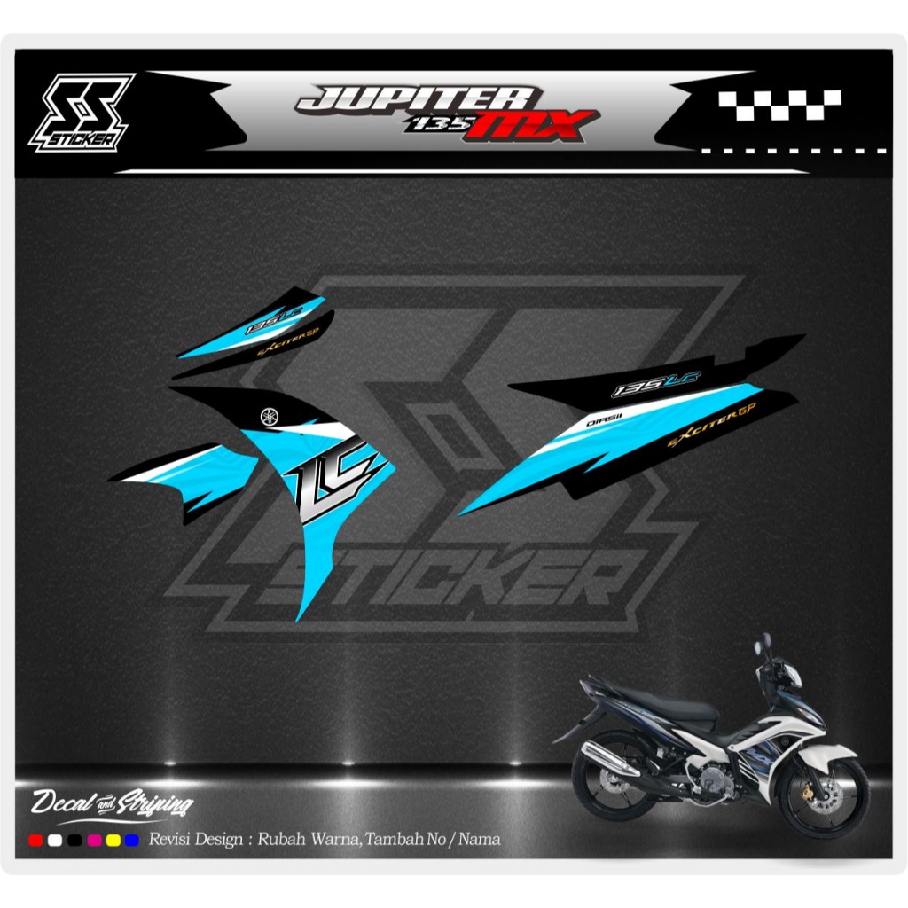 STIKER STRIPING MOTOR JUPITER MX 135 CUSTOM 06