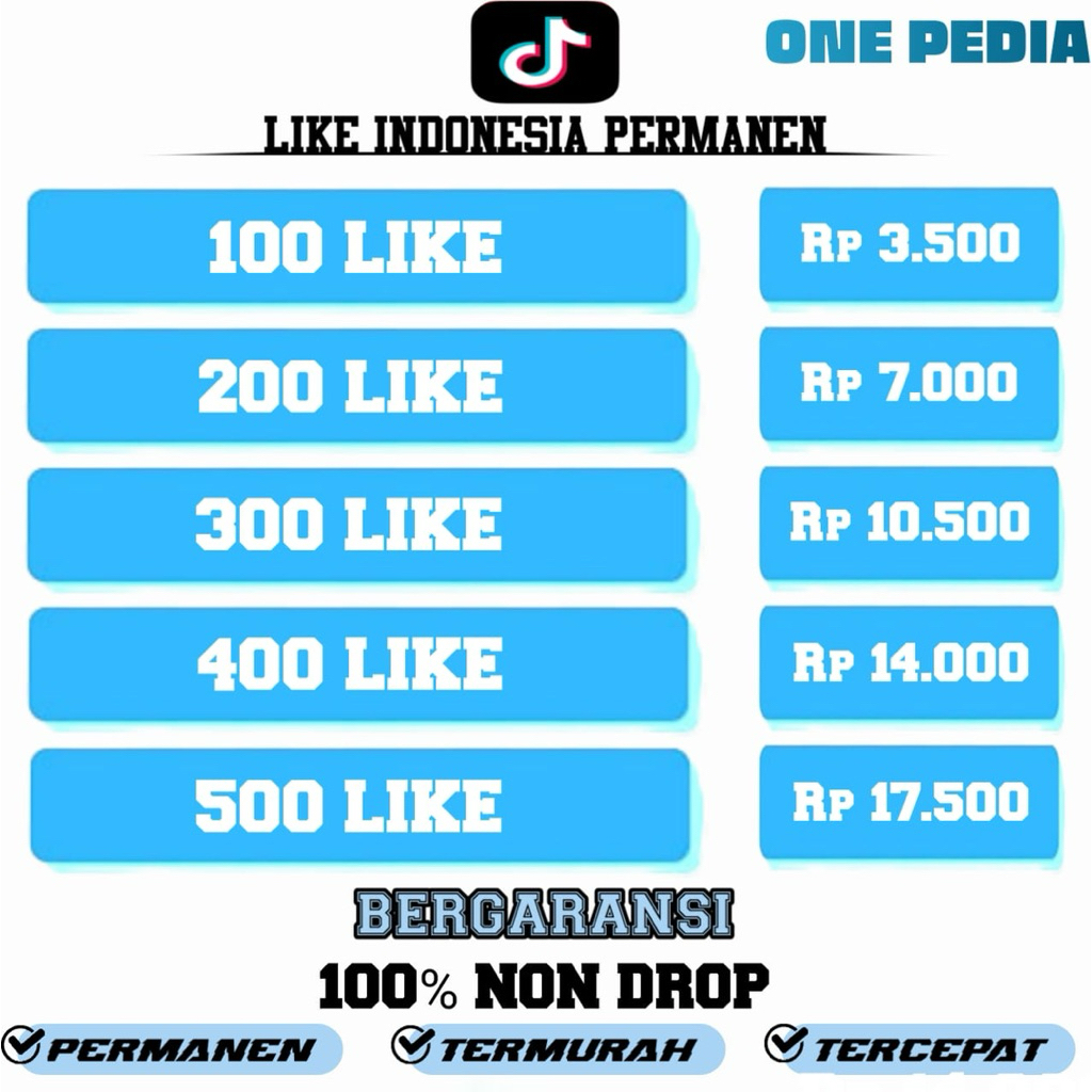 LIKE REAL INDONESIA TIKTOK PERMANEN PROSES CEPAT BERGARANSI - TERMURAH - REAL AKTIF BISA DITEST DULU