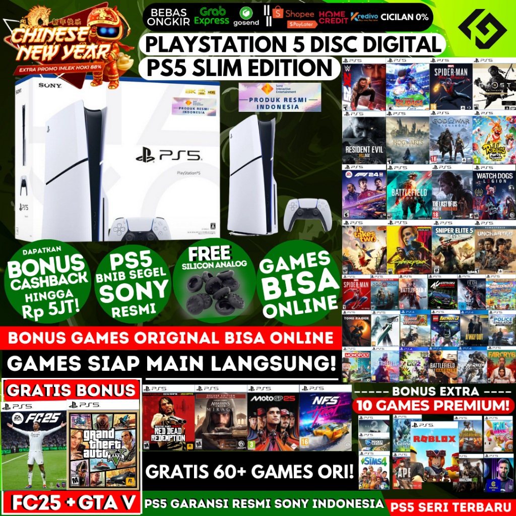 Sony PS5 Slim Disc Version - PlayStation 5 Disc Sony Resmi Indonesia (PS 5)