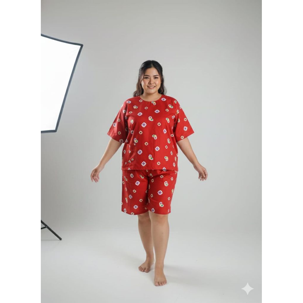 Babydoll Katun Super Jumbo | Setelan Katun Ld 140 | Muat Sampe BB 40-80 kg