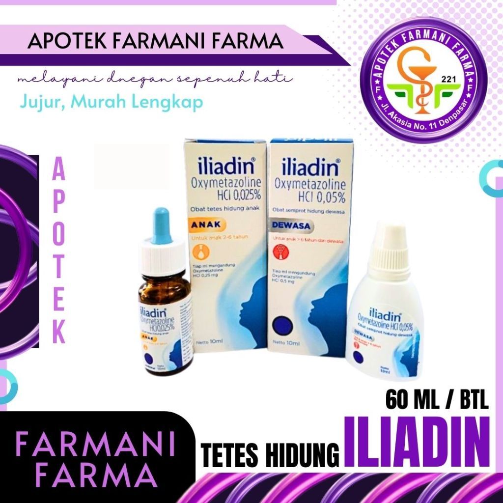 TETES HIDUNG ILIADIN NASAL DROP ANAK/ TETES HIDUNG ILIADIN NASAL SPRAY DEWASA