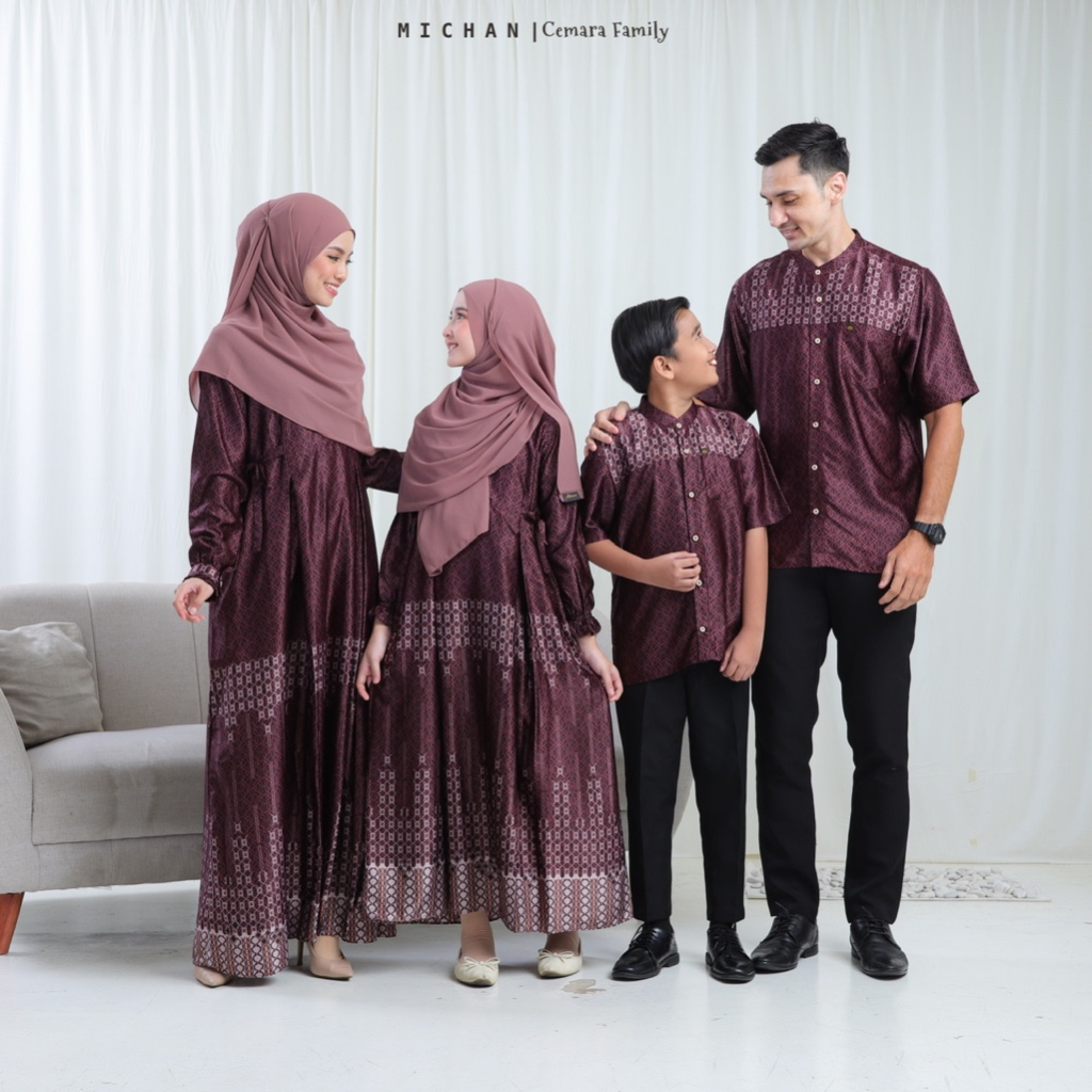 MICHAN SARIMBIT KELUARGA CEMARA BURGUNDY