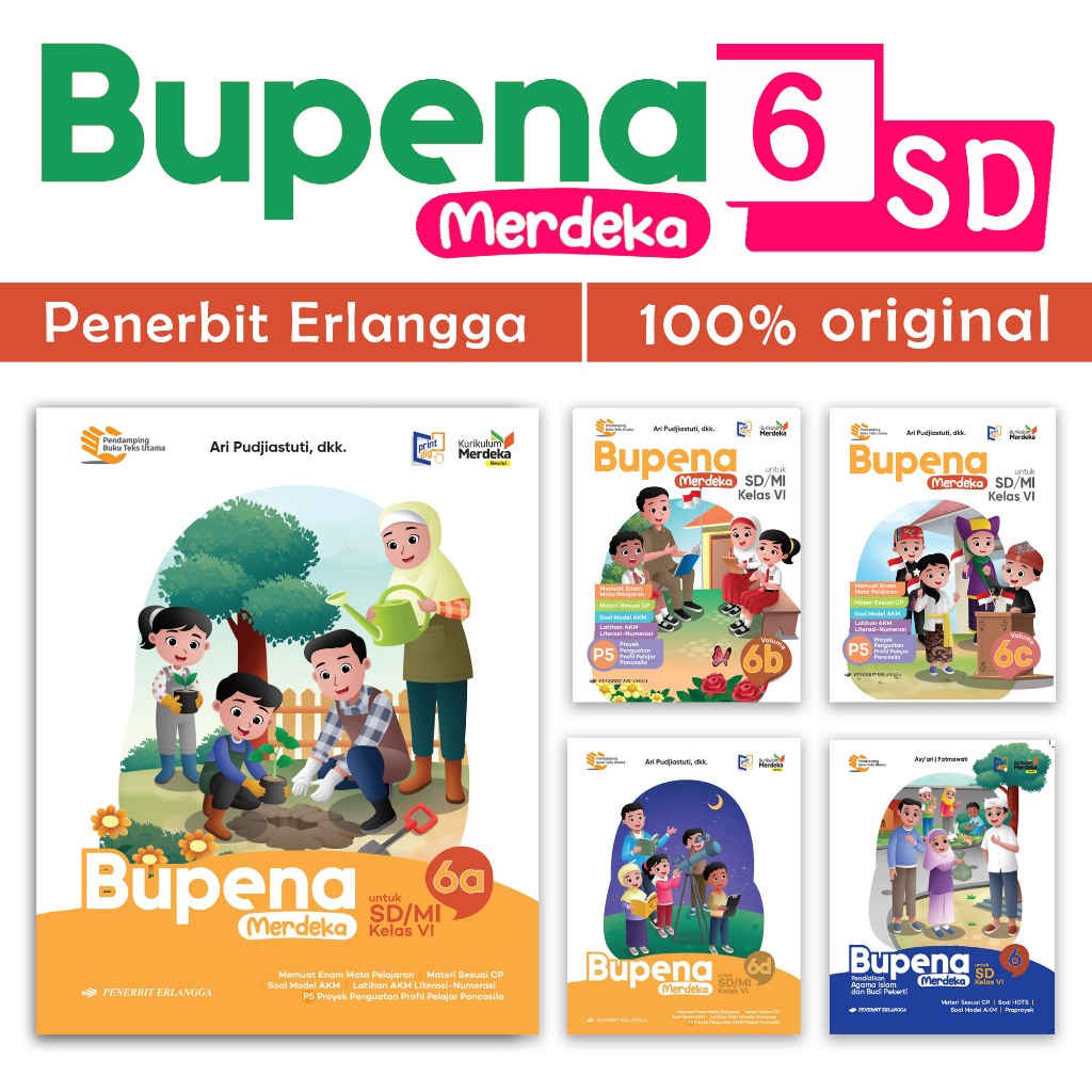 BUKU PELAJARAN BUPENA ERLANGGA  KELAS 6 SD - BUPENA KURIKULUM MERDEKA REVISI