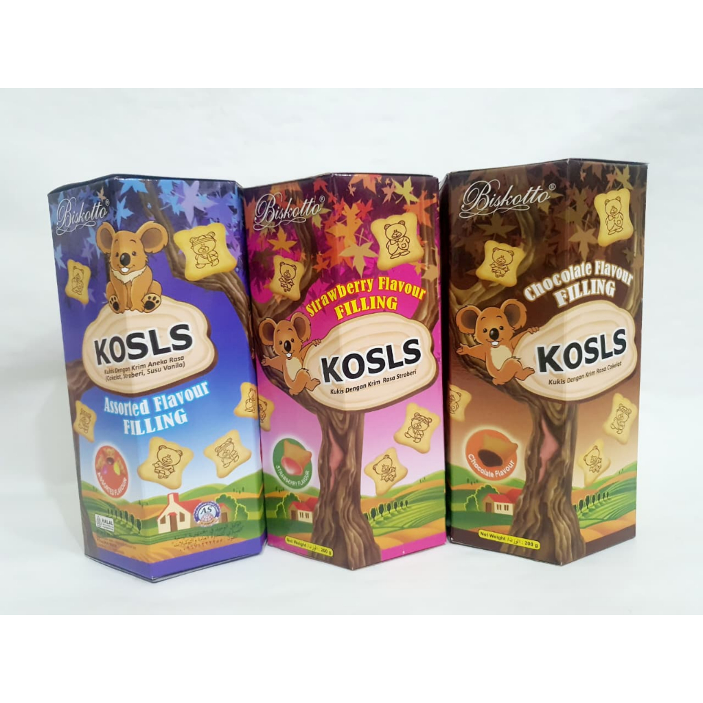 Laris  BISKOTTO KOSLS Kukis Krim Aneka Rasa Bentuk Lucu Snack Cemilan Kesukaan Anak Keluarga 200gr