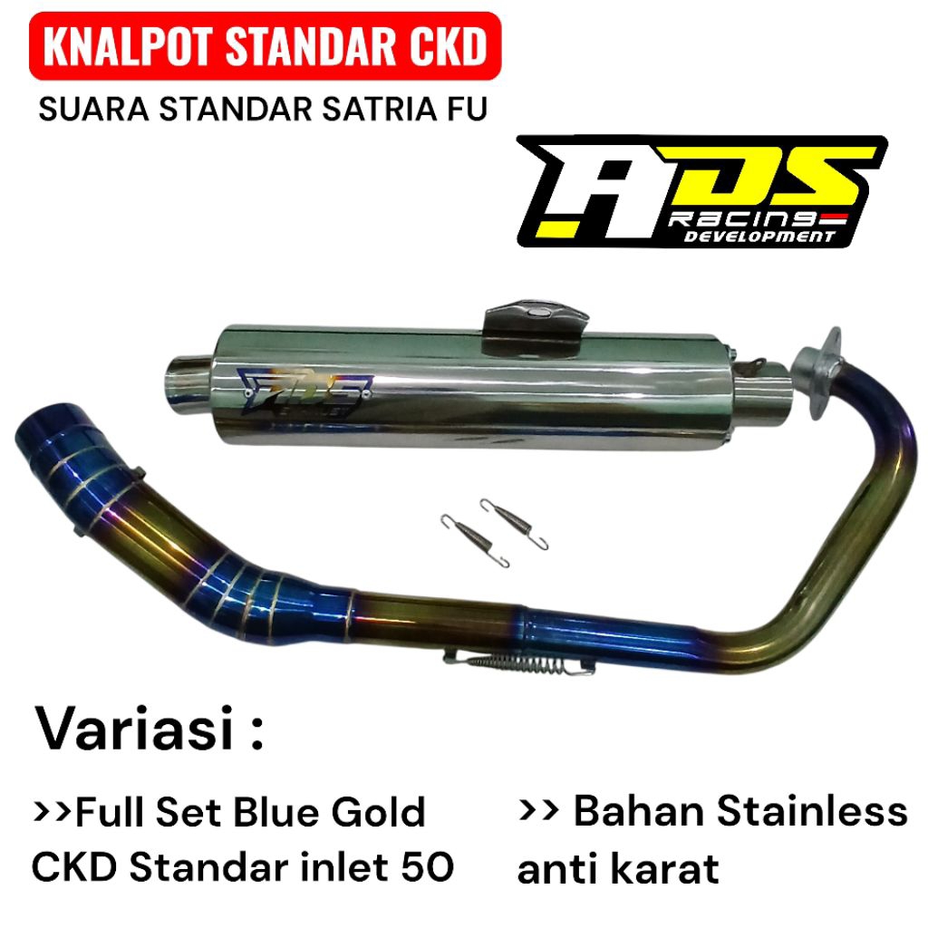 ORIGINAL ADS RACING EXHAUST_PROJECT STAINLESS KNALPOT CKD STANDAR SATRIA FU SUARA GARING PNP SATRIA 