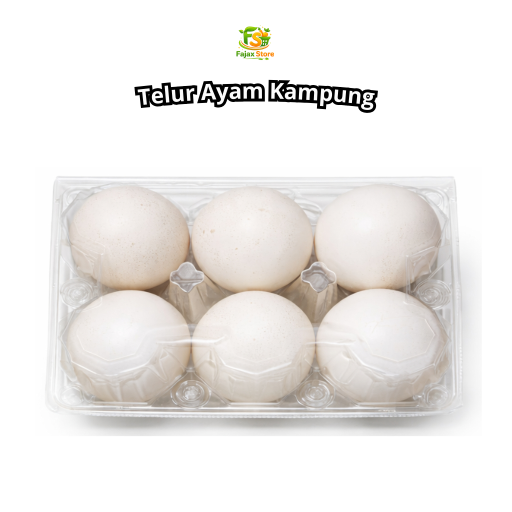 Telur Ayam Kampung isi 6 Asli packing plastik mika