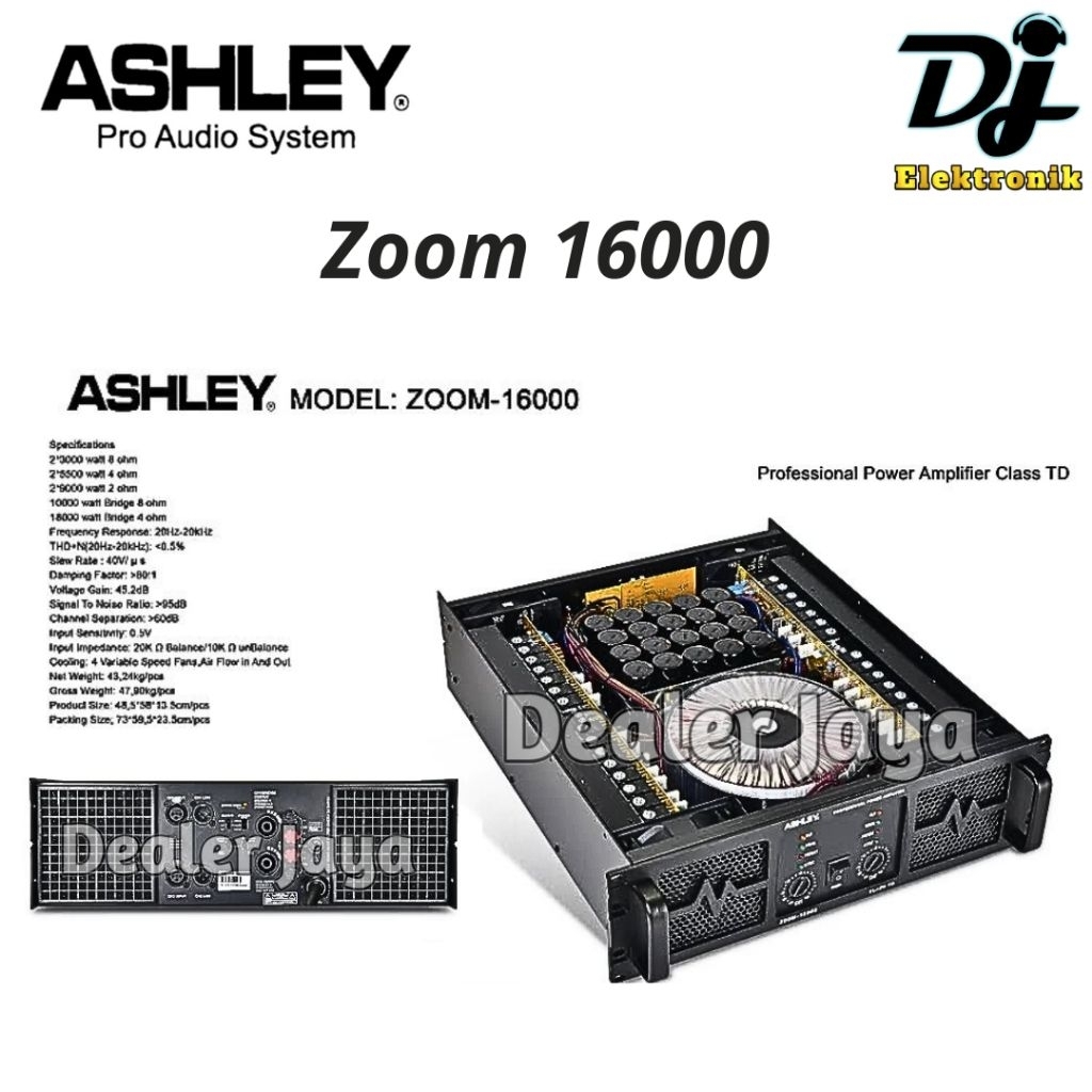Power Amplifier Ashley ZOOM 16000 / ZOOM16000 - 2 channel
