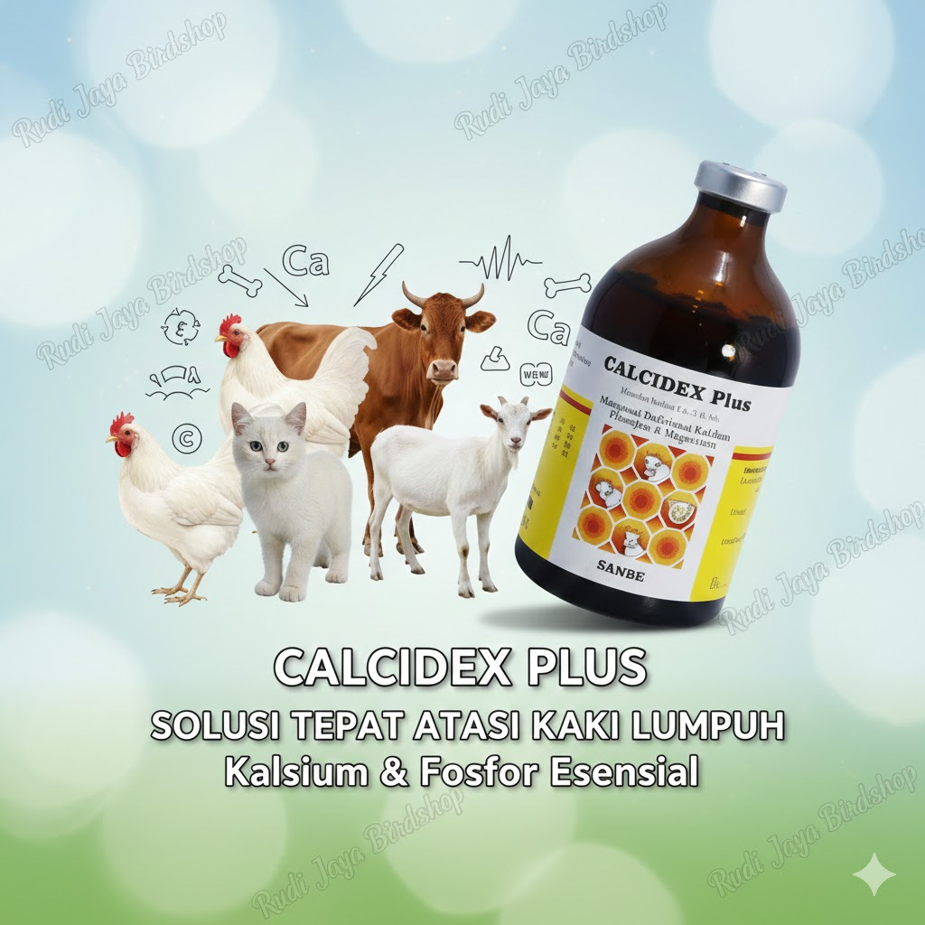 CALCIDEX PLUS INJEKSI 10 ML OBAT KELINCI KUCING KAMBING SAKIT LUMPUH KAKI BENGKAK KURANG KALSIUM