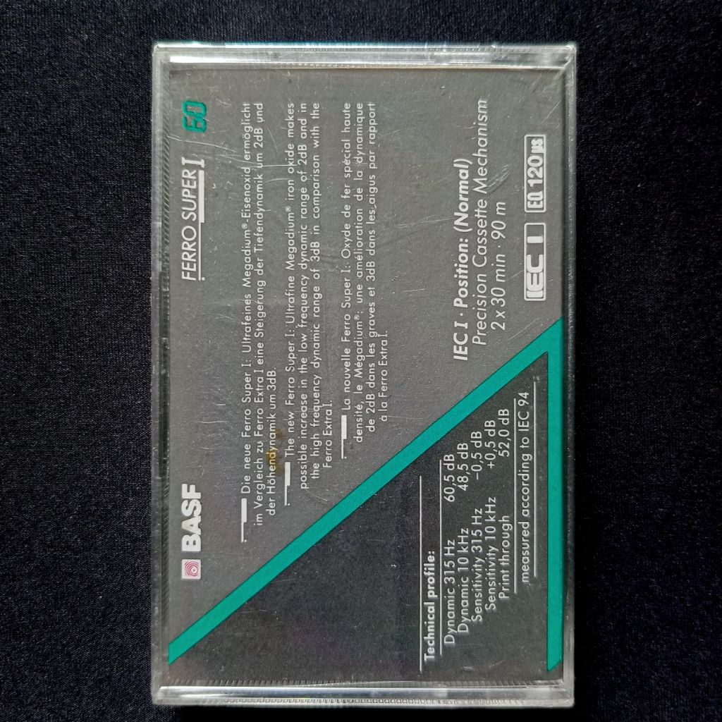 Kaset Kosong BASF Ferro Super I 60 (Blank Cassette Tape) (Sealed)