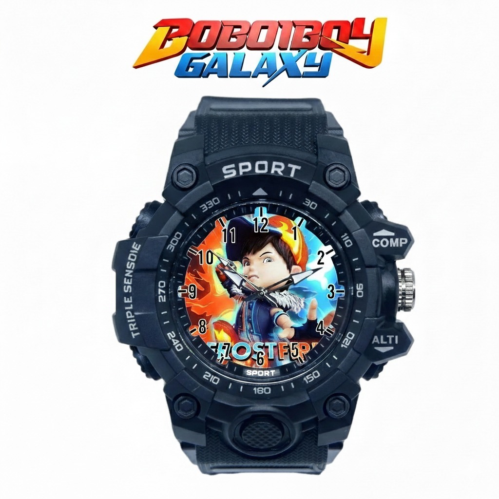 Jam Tangan BoBoiBoy Galaxy Terbaru - Jam Tangan Sport Anak Karakter Boboiboy Api Air Halilintar