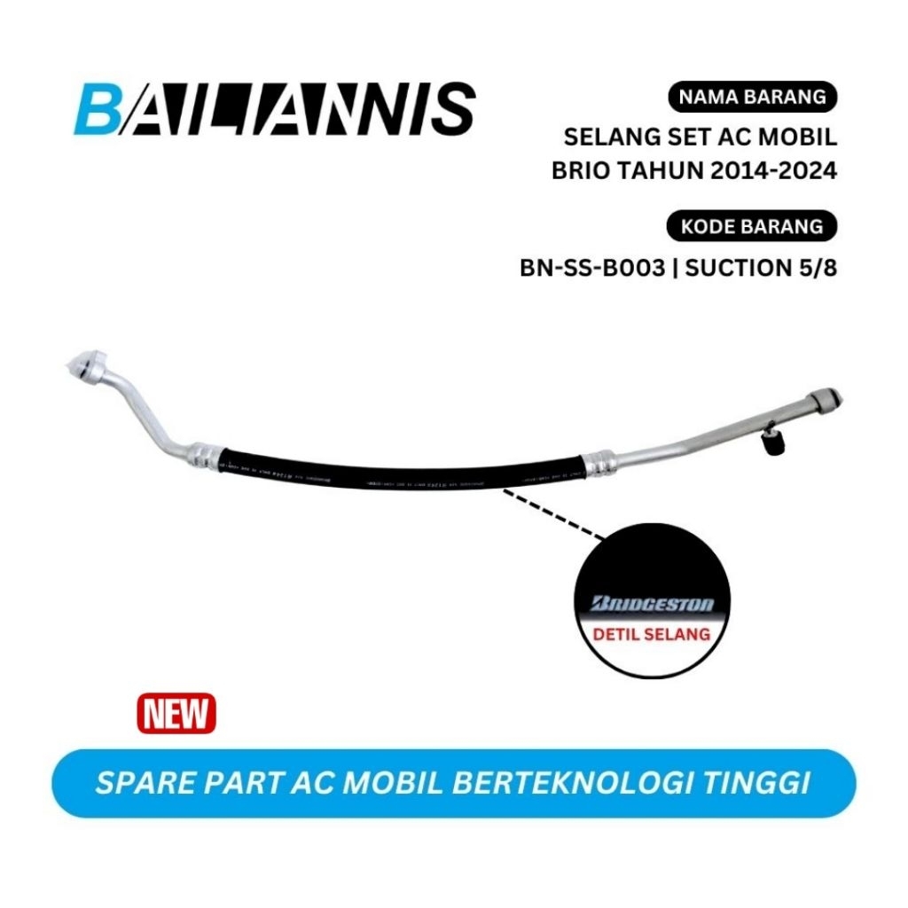 Selang Dingin ( Hose Suction ) 5/8 Ac Mobil Honda Brio 1.2cc